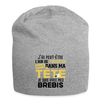 Brebis Mouton Agneau Laine Humour Ferme Agricole - Bonnet en jersey - gris chiné - Devant