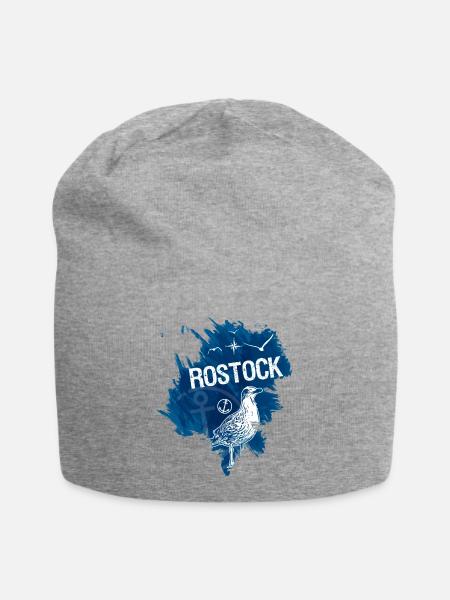 Rostock - Ostsee - Jersey-Beanie - Grau meliert