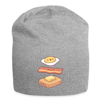 Mignon œuf, bacon, beurre et pain grillé petit-déjeuner - Bonnet en jersey - gris chiné - Devant