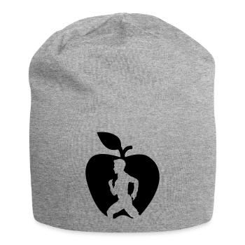 Healthy fruit runner cut out in apple - Jersey Beanie - heather grey - Front