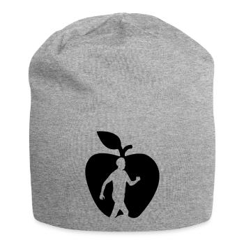 Healthy fruit walker in apple cut out - Jersey Beanie - heather grey - Front