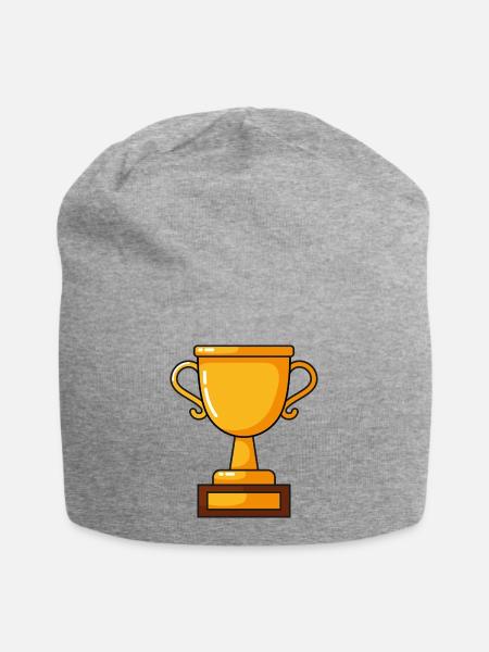 Pokal unbeschriftet - Jersey-Beanie - Grau meliert