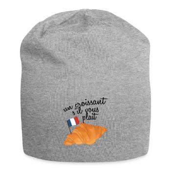 Un Croissant Sil Vous Plait - croissant Français - Bonnet en jersey - gris chiné - Devant