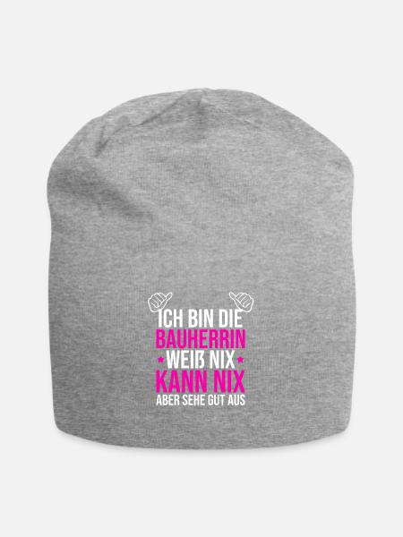 Bauherrin Hausbau Eigenheim Richtfest 2022 Damen - Jersey-Beanie - Grau meliert
