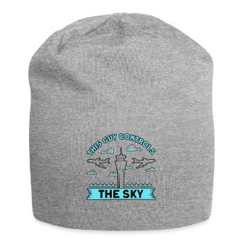 Luftverkehrskontrolle Fluglotse Flughafen Geschenk - Jersey-Beanie - Grau meliert - Vorne