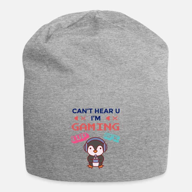 Pingouin de jeu - Bonnet en jersey - gris chiné