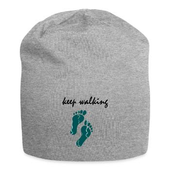 Keep walking - go on! - Jersey Beanie - heather grey - Front