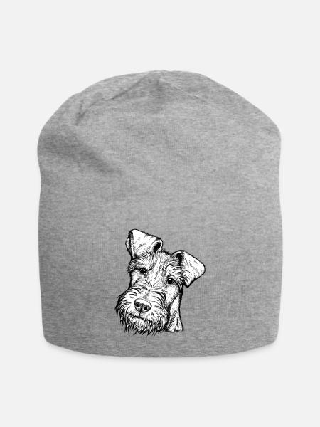 Irish Terrier Portrait frontal - Jersey-Beanie - Grau meliert
