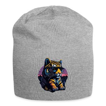 BABY TIGER MIT SONNENBRILLE DESIGN - Jersey-Beanie - Grau meliert - Vorne