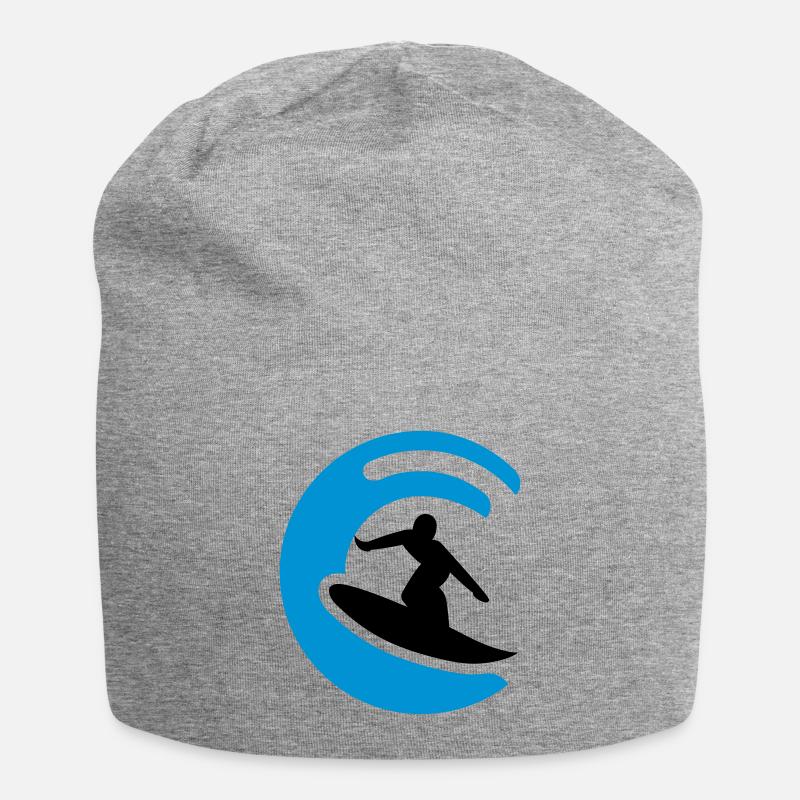 Surfer Logo - Jersey Beanie - heather grey
