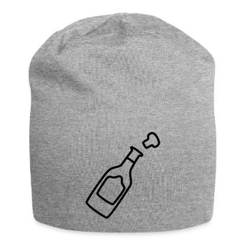bottle with cork 1 - Jersey Beanie - heather grey - Front