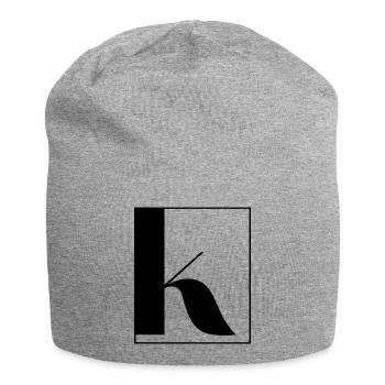 Lettre alphabet k - Bonnet en jersey - gris chiné - Devant