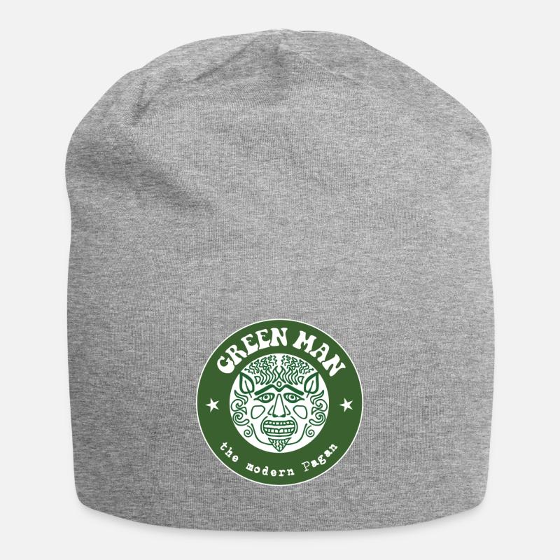 Der Grüne Mann, der moderne Heide - Jersey-Beanie - Grau meliert