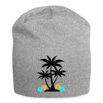 palme hibiskus - Jersey-Beanie - Grau meliert - Vorne