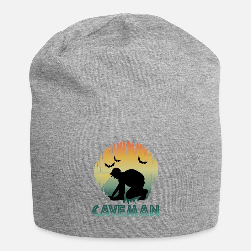 Caveman - Caving - Cave Explorer Speleology - Jersey Beanie - heather grey