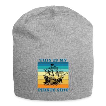 Das ist mein Piratenschiff - Jersey-Beanie - Grau meliert - Vorne