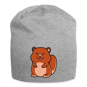 hamster - Jersey-Beanie - Grau meliert - Vorne