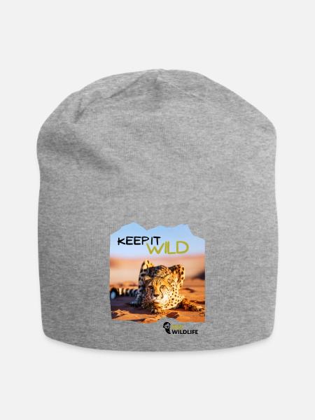 KEEP IT WILD Gepard - Jersey-Beanie - Grau meliert
