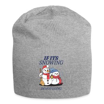 S’il neige, je n’y vais pas - Bonnet en jersey - gris chiné - Devant