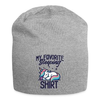 Unicorn Sleep Humor Gift Pajamas Lazy - Jersey Beanie - heather grey - Front