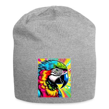 Papagei Pop Art - Jersey-Beanie - Grau meliert - Vorne