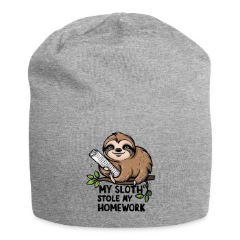 Mon paresseux m’a volé mes devoirs - Bonnet en jersey - gris chiné - Devant