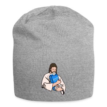 Jesus Loves Almond Milk (Herbivore Jesus) - Jersey Beanie - heather grey - Front