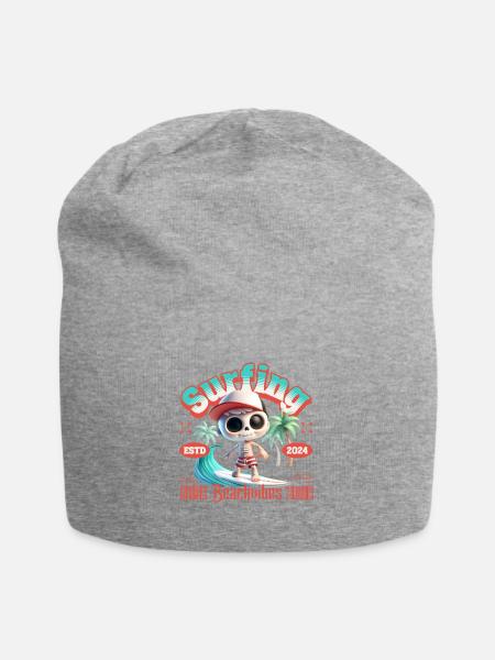 Surfing Beachvibes - Jersey-Beanie - Grau meliert