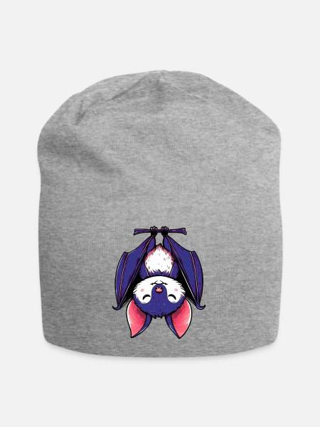 Fledermaus - Jersey-Beanie - Grau meliert