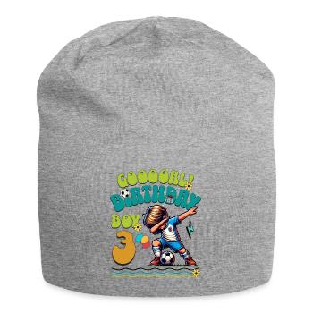 3rd Birthday Football - Jersey Beanie - heather grey - Front
