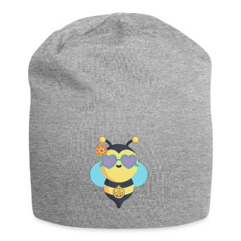 Abeille Hippie Paix - Bonnet en jersey - gris chiné - Devant