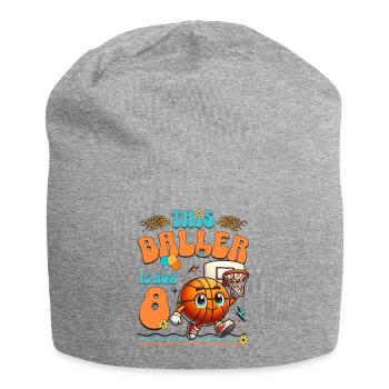 Basketball 8th Birthday Children's Birthday Party - Jersey Beanie - heather grey - Front