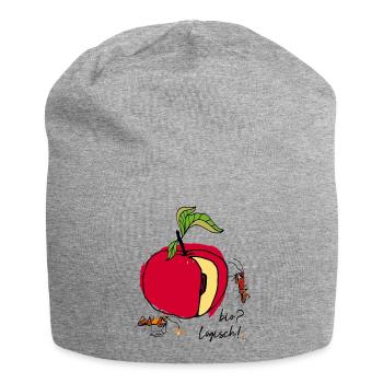 Bio, pomme aux fourmis - Bonnet en jersey - gris chiné - Devant
