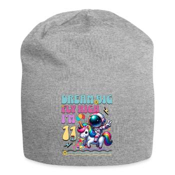 Astronaut Unicorn 11th Birthday - Jersey Beanie - heather grey - Front