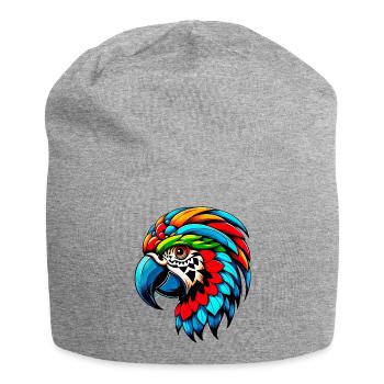 Harlequin Parrot - Jersey Beanie - heather grey - Front