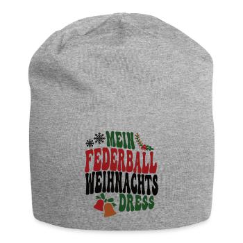 Federballerin Weihnachten Federball Spielerin XMAS - Jersey-Beanie - Grau meliert - Vorne