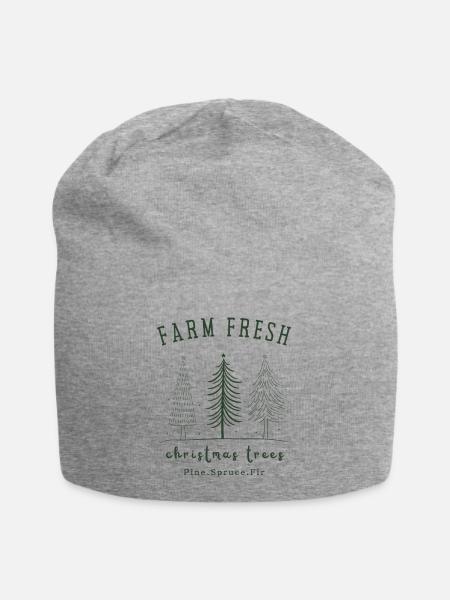 Farm Fresh, Weihnachtsbäume - Jersey-Beanie - Grau meliert