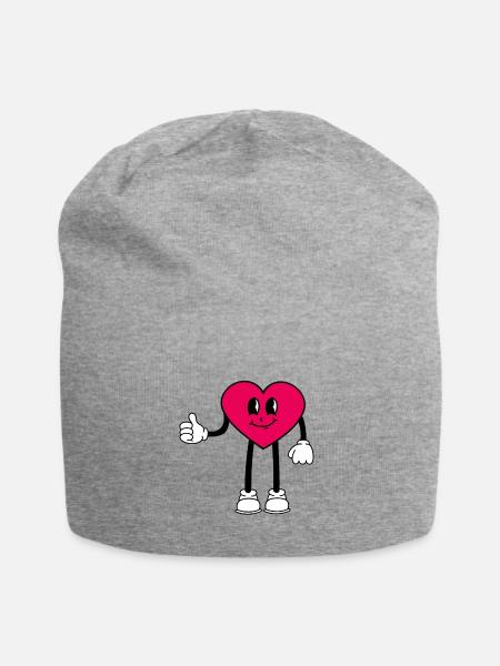 Heart - Jersey Beanie - heather grey
