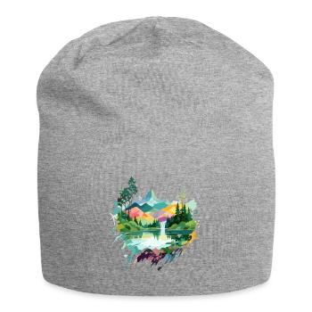 Ruhige Landschaft Ruhig Beschauliche Natur Im Freien - Jersey-Beanie - Grau meliert - Vorne
