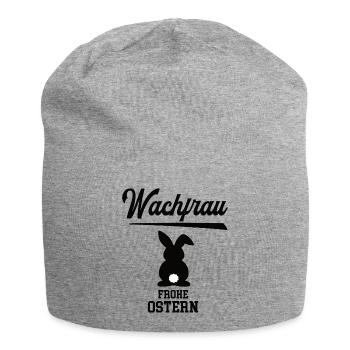 Wachfrau Frohe Ostern Ostergeschenk Wachdienst - Jersey-Beanie - Grau meliert - Vorne