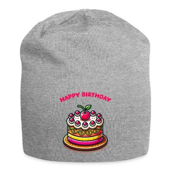 torte happy birthday - Jersey-Beanie - Grau meliert - Vorne