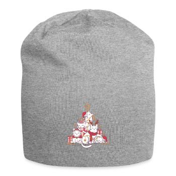 Arbre de Noël de chat superbe affichage d’étoiles - Bonnet en jersey - gris chiné - Devant