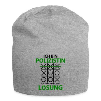 Polizistin Polizei Lustige Sprüche Humor witzig - Jersey-Beanie - Grau meliert - Vorne