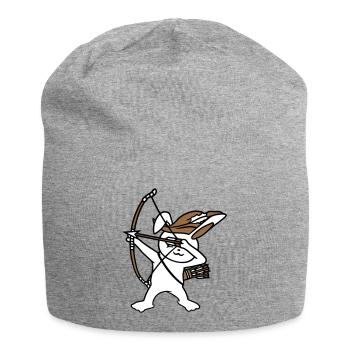 Rabbit Archer Medieval Arrow Bow Shooting - Jersey Beanie - heather grey - Front