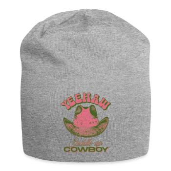 Yeehaw Saddle Up Cowboy Hat - Jersey Beanie - heather grey - Front