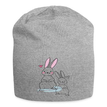 Osterhasen - Jersey-Beanie - Grau meliert - Vorne