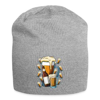 Bierfreude Krug Illustration - Jersey-Beanie - Grau meliert - Vorne