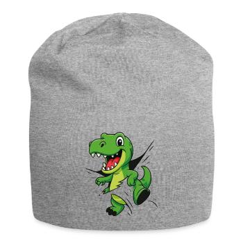 Comic Dino – Pour les petits explorateurs et les explorateurs - Bonnet en jersey - gris chiné - Devant