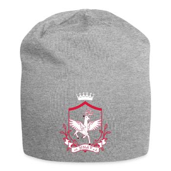 Winged deer – noble heraldic animal forest - Jersey Beanie - heather grey - Front