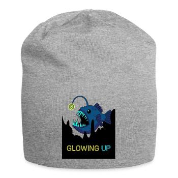 Poisson-grenouille du 8e anniversaire qui brille - Bonnet en jersey - gris chiné - Devant